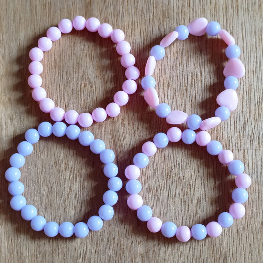 IN STOCK SET of 4 purple-pink bracelets