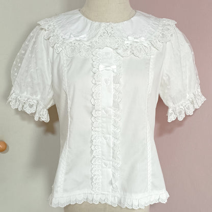 IN STOCK Hearty Lace Cotton Blouse